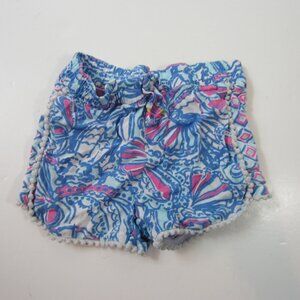 Lilly Pulitzer Target Girl's shorts Blue My Fans PomPom Shorts 3t